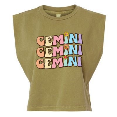 Retro Astrology May or June birthday Zodiac sign Gemini Garment-Dyed Women's Muscle Tee