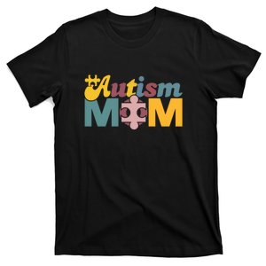 Retro Autism Mom Puzzle Autism Awareness Month Mother's Day T-Shirt