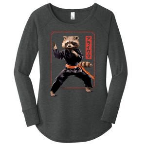 Raccoon Animal Martial Arts Women's Perfect Tri Tunic Long Sleeve Shirt