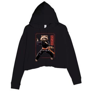 Raccoon Animal Martial Arts Crop Fleece Hoodie