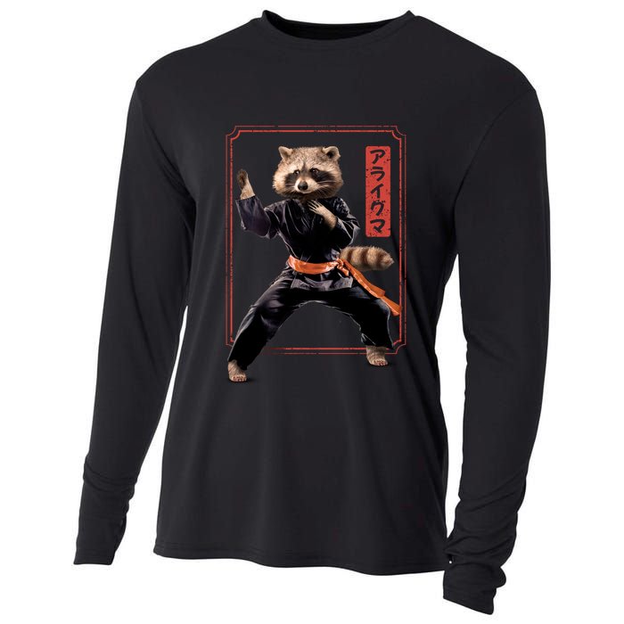 Raccoon Animal Martial Arts Cooling Performance Long Sleeve Crew