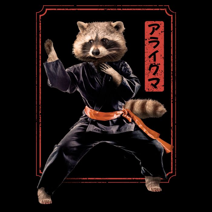 Raccoon Animal Martial Arts Cooling Performance Long Sleeve Crew