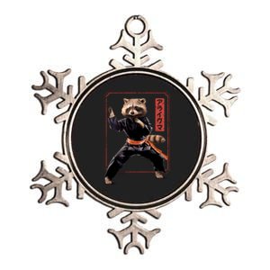 Raccoon Animal Martial Arts Metallic Star Ornament