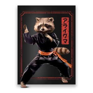 Raccoon Animal Martial Arts Poster