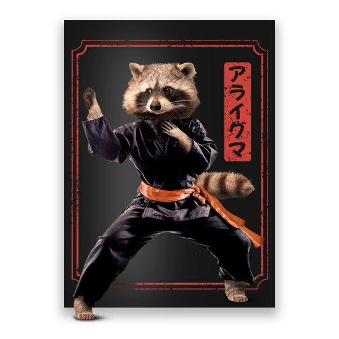 Raccoon Animal Martial Arts Poster