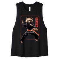 Raccoon Animal Martial Arts Women's Racerback Cropped Tank