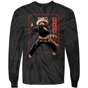 Raccoon Animal Martial Arts Tie-Dye Long Sleeve Shirt