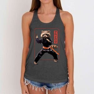 Raccoon Animal Martial Arts Women's Knotted Racerback Tank