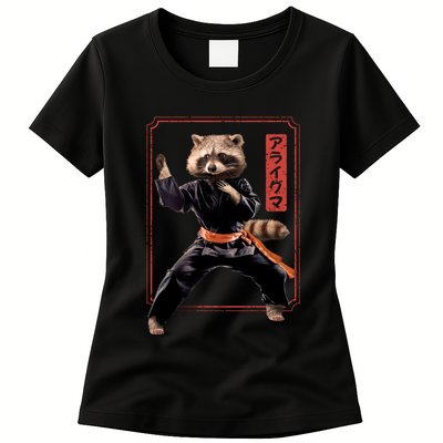 Raccoon Animal Martial Arts Womens T-Shirt