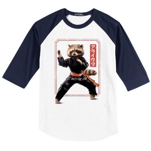 Raccoon Animal Martial Arts Baseball Sleeve Shirt