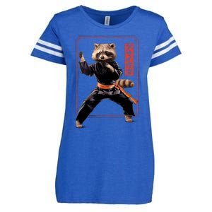 Raccoon Animal Martial Arts Enza Ladies Jersey Football T-Shirt