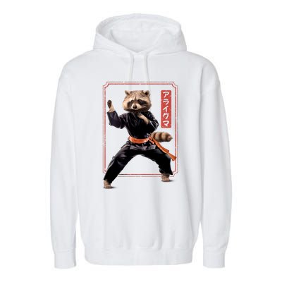 Raccoon Animal Martial Arts Garment-Dyed Fleece Hoodie