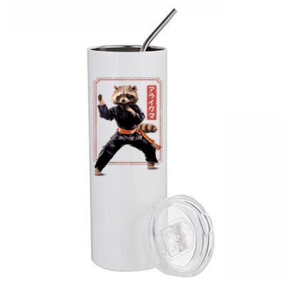 Raccoon Animal Martial Arts Stainless Steel Tumbler