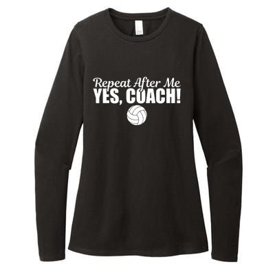 Repeat After Me Yes Coach Funny Sports Volleyball Womens CVC Long Sleeve Shirt