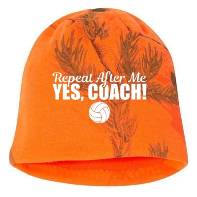 Repeat After Me Yes Coach Funny Sports Volleyball Kati - Camo Knit Beanie