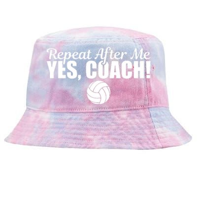 Repeat After Me Yes Coach Funny Sports Volleyball Tie-Dyed Bucket Hat