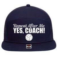 Repeat After Me Yes Coach Funny Sports Volleyball 7 Panel Mesh Trucker Snapback Hat