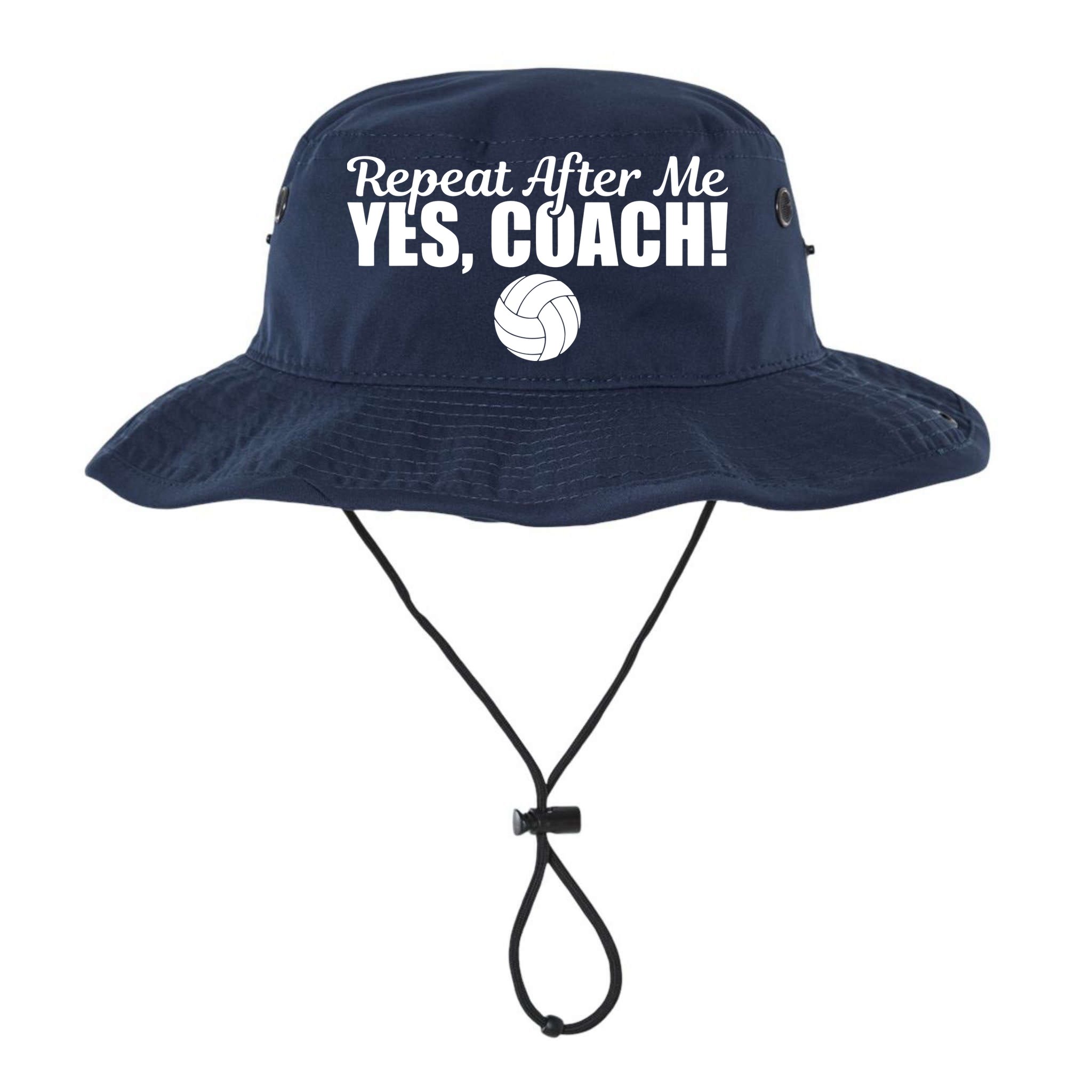 Repeat After Me Yes Coach Funny Sports Volleyball Bucket Hat