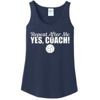 Repeat After Me Yes Coach Funny Sports Volleyball Ladies Essential Tank