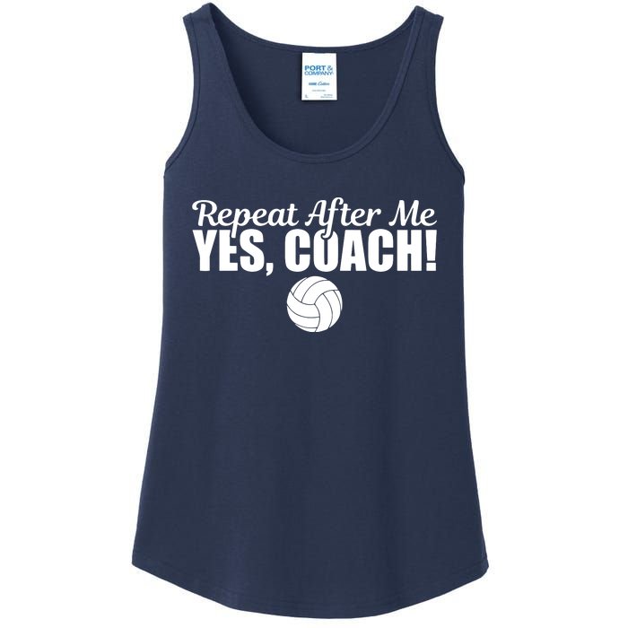 Repeat After Me Yes Coach Funny Sports Volleyball Ladies Essential Tank