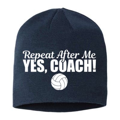 Repeat After Me Yes Coach Funny Sports Volleyball Sustainable Beanie