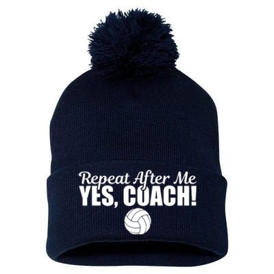 Repeat After Me Yes Coach Funny Sports Volleyball Pom Pom 12in Knit Beanie