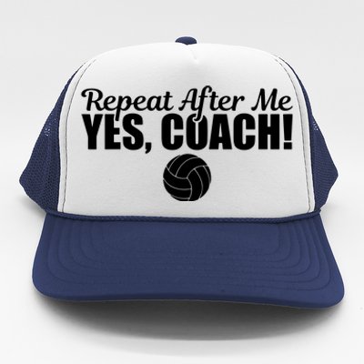 Repeat After Me Yes Coach Funny Sports Volleyball Trucker Hat