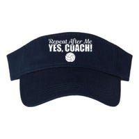 Repeat After Me Yes Coach Funny Sports Volleyball Valucap Bio-Washed Visor