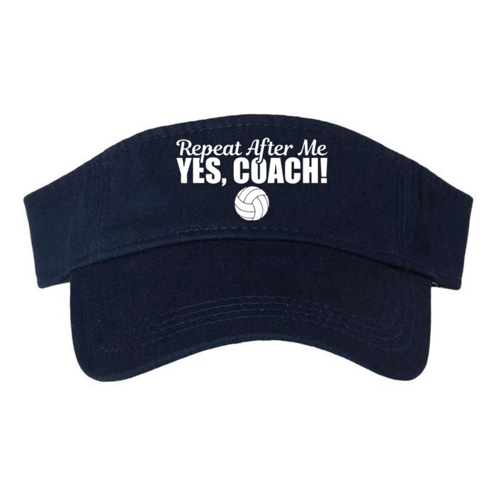 Repeat After Me Yes Coach Funny Sports Volleyball Valucap Bio-Washed Visor