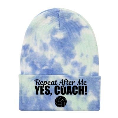 Repeat After Me Yes Coach Funny Sports Volleyball Tie Dye 12in Knit Beanie