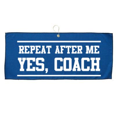 Repeat After Me Yes Coach Large Microfiber Waffle Golf Towel