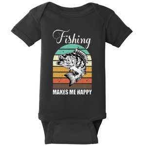 Retro Angelfish Make Me Happy You Not So Much Fish Lover Baby Bodysuit