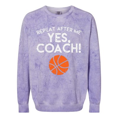 Repeat After Me Yes Coach Basketball Funny Sports Colorblast Crewneck Sweatshirt