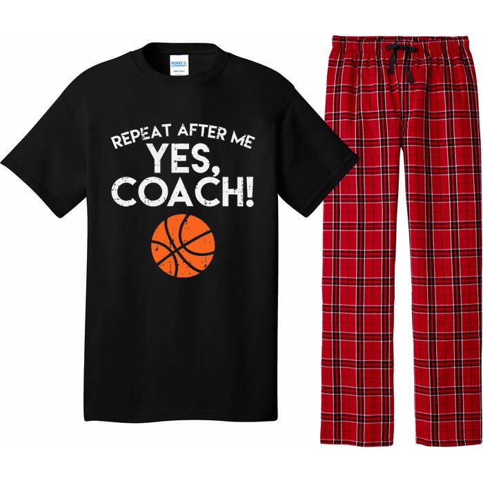 Repeat After Me Yes Coach Basketball Funny Sports Pajama Set