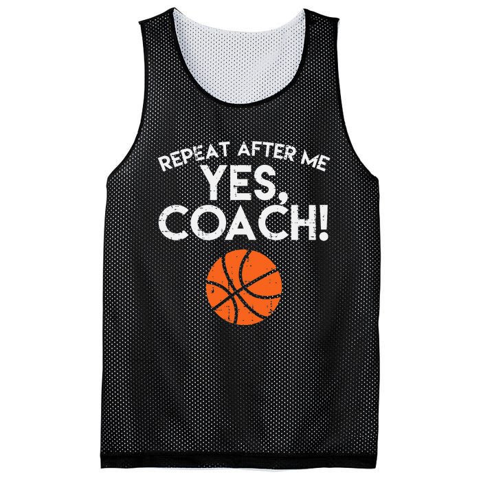 Repeat After Me Yes Coach Basketball Funny Sports Mesh Reversible Basketball Jersey Tank