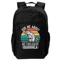 Retro Ask Me About My Explosive Diarrhea Funny Racoon Backpack