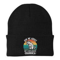 Retro Ask Me About My Explosive Diarrhea Funny Racoon Beanie