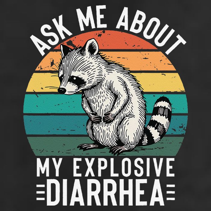 Retro Ask Me About My Explosive Diarrhea Funny Racoon Beanie