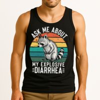 Retro Ask Me About My Explosive Diarrhea Funny Racoon Tank Top