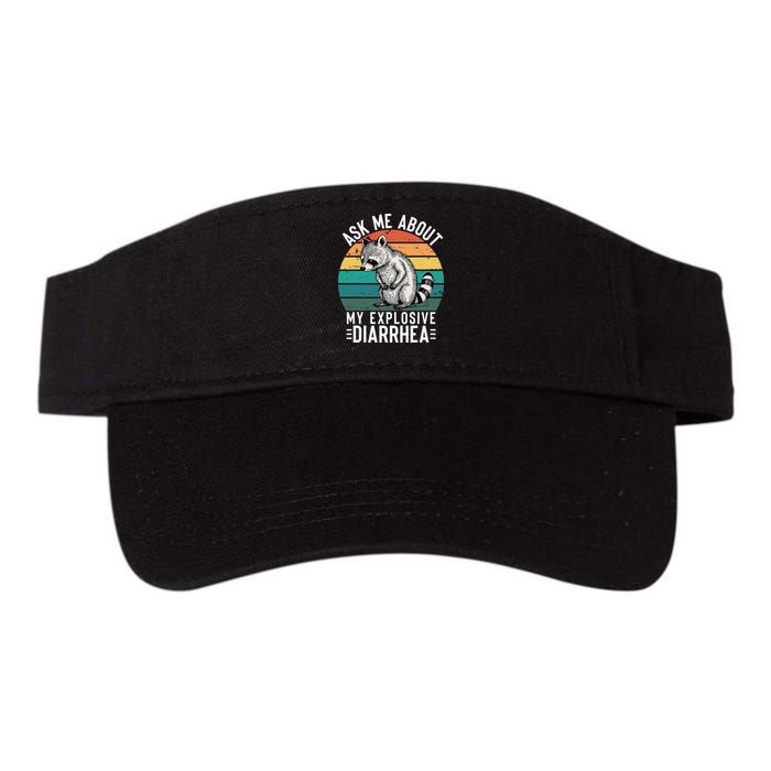 Retro Ask Me About My Explosive Diarrhea Funny Racoon Visor