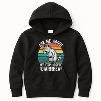 Retro Ask Me About My Explosive Diarrhea Funny Racoon Kids Hoodie