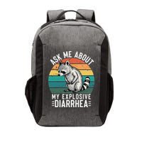 Retro Ask Me About My Explosive Diarrhea Funny Racoon Vector Backpack