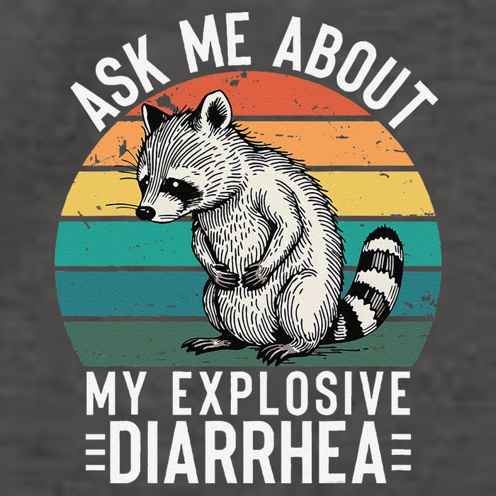 Retro Ask Me About My Explosive Diarrhea Funny Racoon Vector Backpack