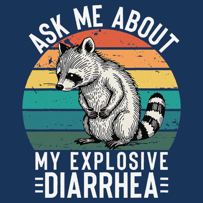 Retro Ask Me About My Explosive Diarrhea Funny Racoon Infant Baby Jersey Bodysuit