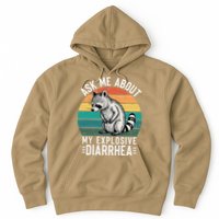 Retro Ask Me About My Explosive Diarrhea Funny Racoon Hoodie