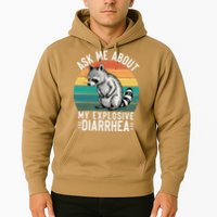 Retro Ask Me About My Explosive Diarrhea Funny Racoon Hoodie