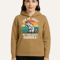 Retro Ask Me About My Explosive Diarrhea Funny Racoon Hoodie