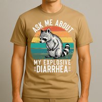 Retro Ask Me About My Explosive Diarrhea Funny Racoon T-Shirt