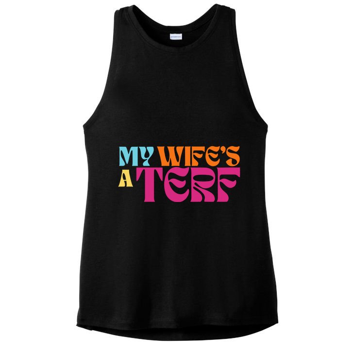 Rebel Ada My WifeS A Terf Ladies PosiCharge Tri-Blend Wicking Tank