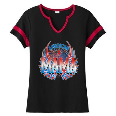 Rocker American Mama Ladies Halftime Notch Neck Tee